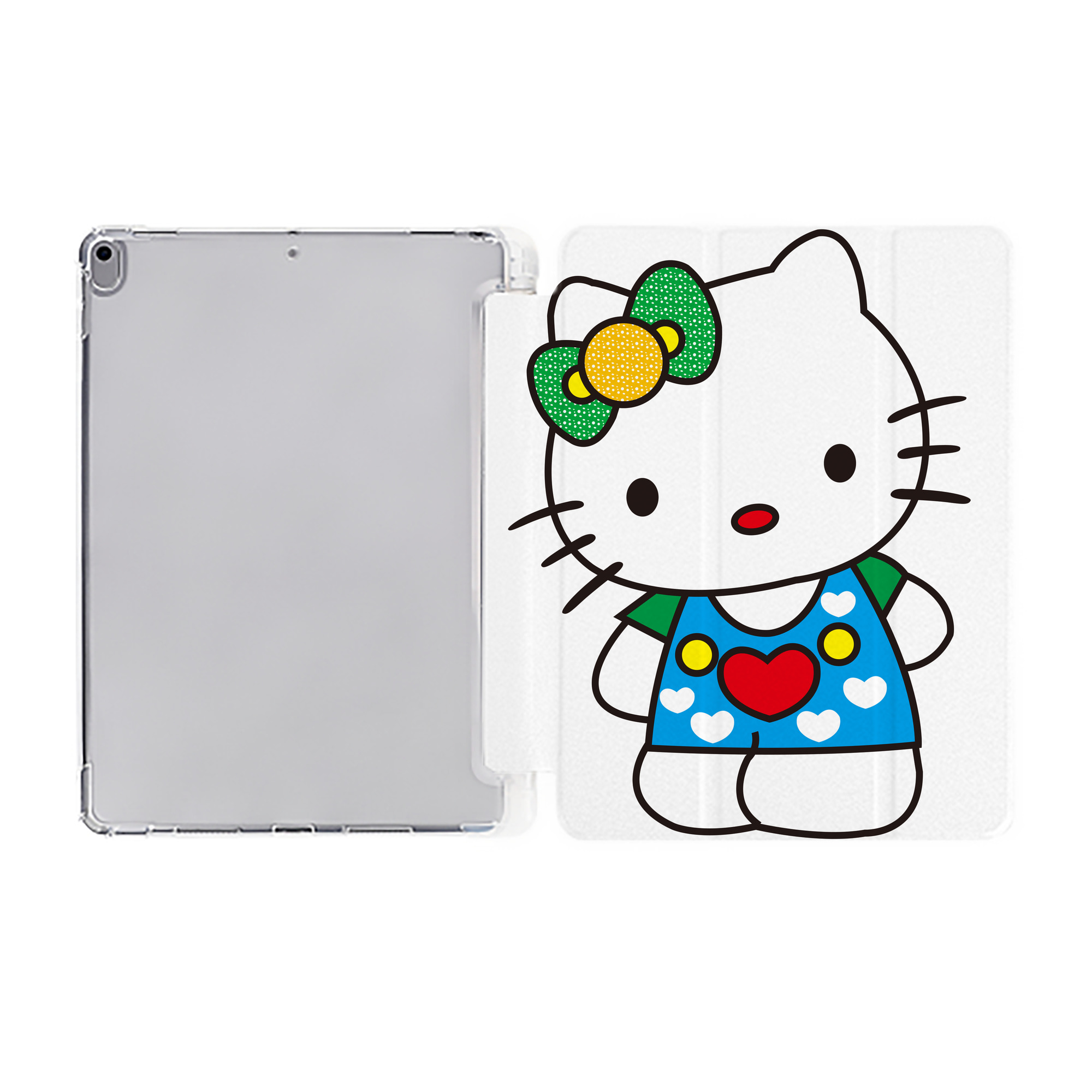 （画像用） Hello Kitty ハローキティ IPad ケース ペン収納付き 三つ折りスタンド PUレザー×シリコン 対応機種9.5/10.5/10.9インチ